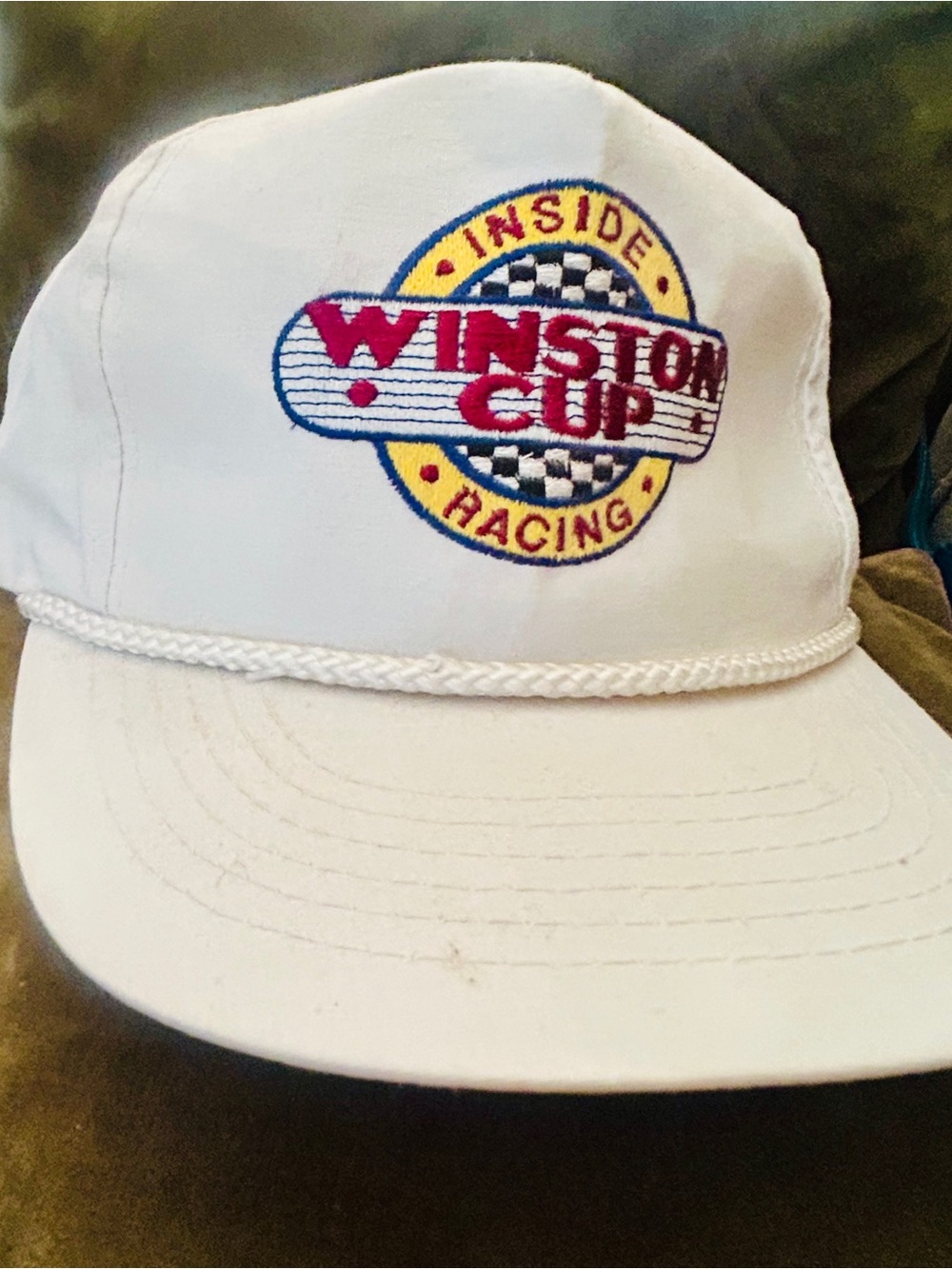Winston Cup Racing Rope-Trim White Snapback Hat